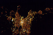 Dublin, Ireland at night, satellite image