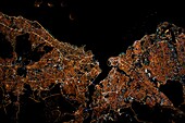 Istanbul, Turkey at night, satellite image