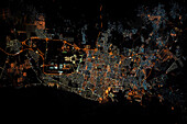 Jeddah, Saudi Arabia at night, satellite image