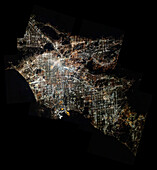 Los Angeles, California, USA at night, satellite image