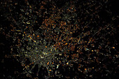 Milan, Italy at night, satellite image