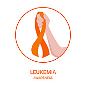 Leukemia awareness ribbon, illustration