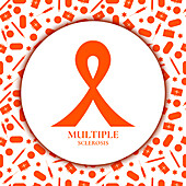 Multiple sclerosis ribbon, conceptual illustration