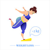 Weight loss, conceptual illustration