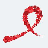 AIDS awareness ribbon, conceptual illustration