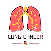 Lung cancer, conceptual illustration