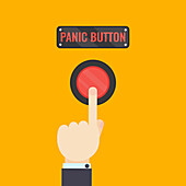 Panic button, conceptual illustration