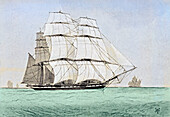 China tea clipper, 19th century illustration