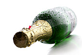 Champagne bottle with condensation