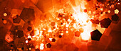Fiery glowing nebula, illustration