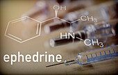 Chemical composition of ephedrine, conceptual image