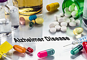 Alzheimer disease treatment, conceptual image