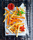 Sweet potato fries with homemade ketchup