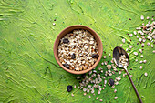 Muesli with sultanas in a bowl