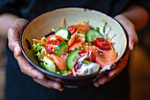 Thai salad with smoked salmon