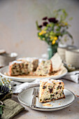 Ricotta and pistachio cake with chocolate chips