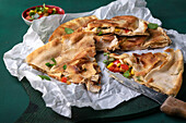 Pita bread with Mexican vegetable filling