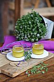 Flowering thyme and homemade thyme ointment
