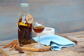 Homemade aniseed liqueur (to aid digestion)