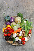 Fresh vegetables in a basket