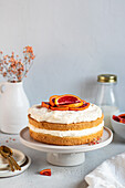 Layer cake with blood oranges