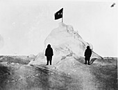 American flag at the North Pole planted by Peary expedition