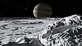 Double crater on Ganymede, illustration