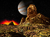 Unusual sulphur formation on Io, illustration