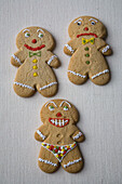 Gingerbread men with different faces