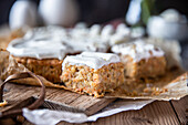 Coconut carrot cake with mascarpone coconut frosting