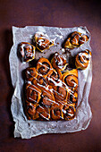 Cinnamon rolls drizzled with icing