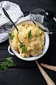Vegan potato and parsnip puree