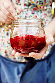 Strawberry jam with elderberry juice