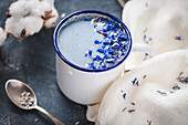 Moon Milk with lavender blossoms