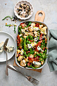 Roasted cauliflower salad with rocket and blue cheese