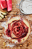 Vegan rose rhubarb tartelettes