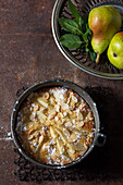 Pear cake with slivered almonds