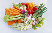 Plate with raw vegetables