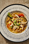 Caldo Tlalpéno - Mexican chicken soup with chickpeas