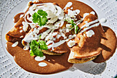 Enjifroladas - mexikanisches Bohnenmus mit Tortilla