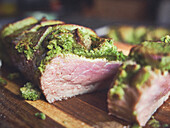 Saddle of veal with herb crust