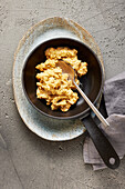 Scrambled eggs in a pan