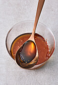 Honey in a glass bowl