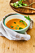 Red lentil soup with Cilantro