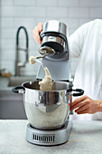 Stand up mixer with dough hook
