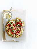Courgette tortilla with toppings