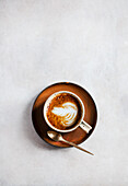 Cappuccino with milk foam pattern