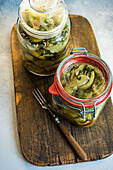 Fermented green tomato vegetables and spices