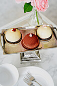 Light and dark chocolate mousse tartlets