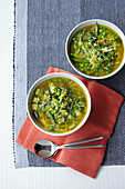 Summer veg and herb soup